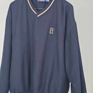 PGA Golf Tour Men’s Jacket Lightweight Pullover Navy Blue Size M/M Logo crest